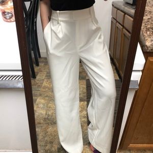 White wide legged trousers